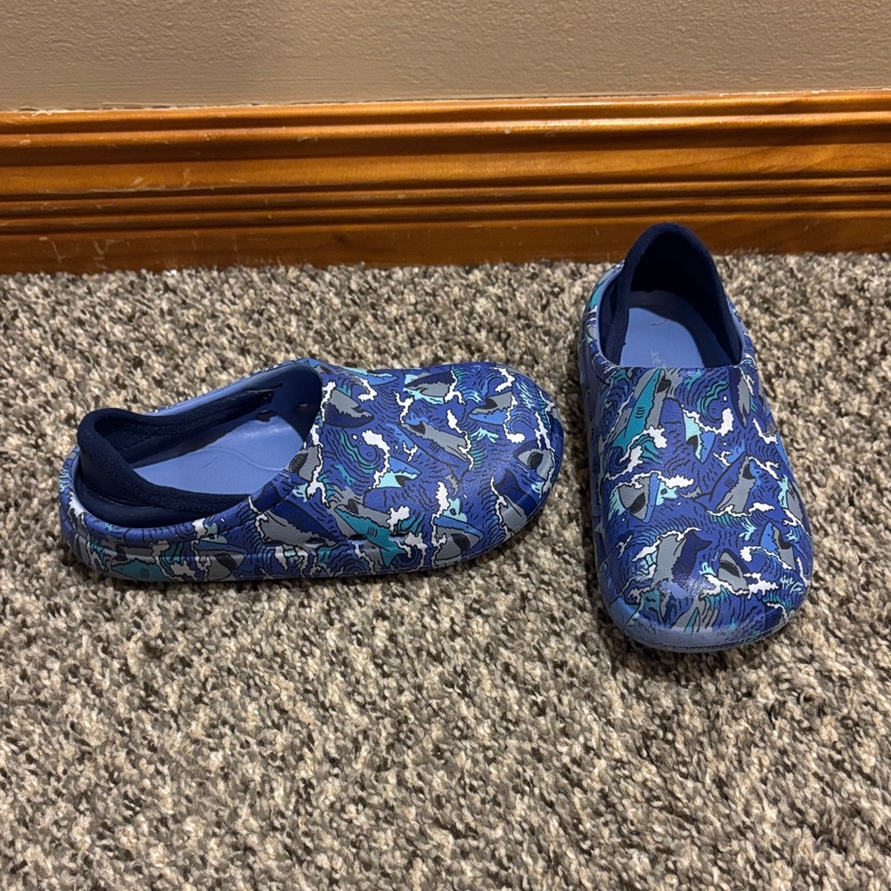 Cat & Jack Blue Shark Print Slip-On Shoes